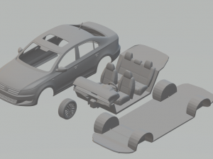 vw santana 3D Baskı Modeli