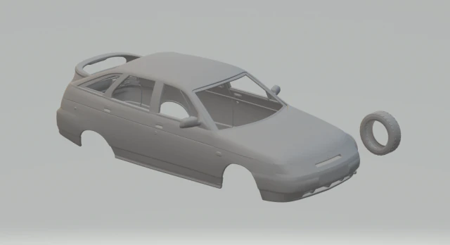 vaz lada hatchback 95 3D Print Model .c4d .max .obj .3ds .fbx .stl .blend 