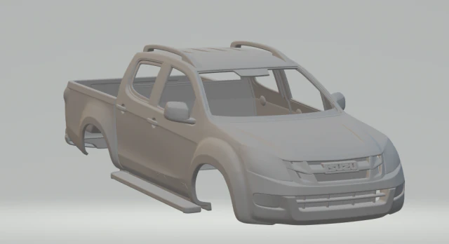 いすゞ D-MAX ダブルキャブ ハンツマン 2014 3Dプリントモデル .c4d .max .obj .3ds .fbx .stl .blend 