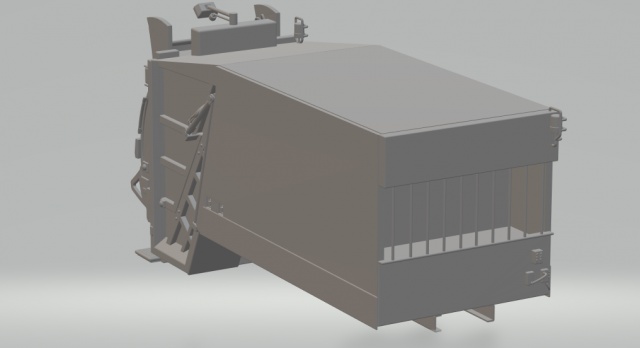 garbage truck body 3D 打印模型 .c4d .max .obj .3ds .fbx .stl .blend