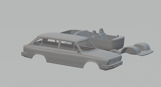volvo 66 dl kombi 1975 3D प्रिंट मॉडल .c4d .max .obj .3ds .fbx .stl .blend 