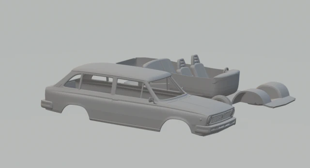 volvo 66 dl kombi 1975 3D Print Model .c4d .max .obj .3ds .fbx .stl .blend 