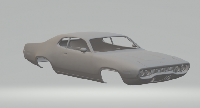 plymouth satellitemk3 1971 3D प्रिंट मॉडल .c4d .max .obj .3ds .fbx .stl .blend 
