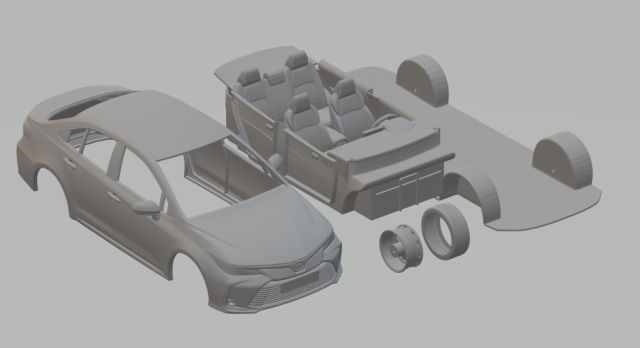 2019 toyota corolla sedan hybrid kit Model Cetak 3D .c4d .max .obj .3ds .fbx .stl .blend 