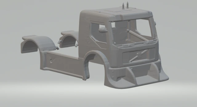 volvo fh formula truck body race 3D Print Model .c4d .max .obj .3ds .fbx .stl .blend 