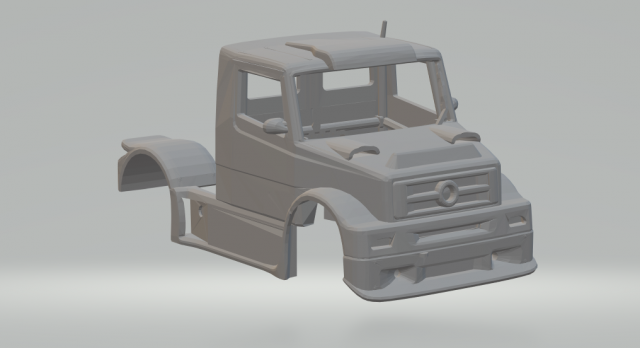 mercedes 1418 truck body race 3D Print Model .c4d .max .obj .3ds .fbx .stl .blend 