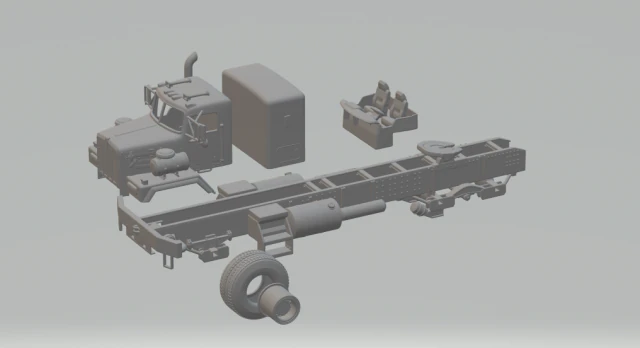 kenworth c500 chasis 6x4 3D Print Model .c4d .max .obj .3ds .fbx .stl .blend 