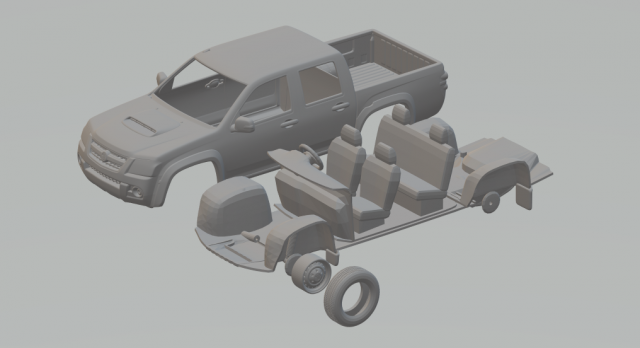 holden colorado mk1 crewcab lx 08 3D 프린트 모델 .c4d .max .obj .3ds .fbx .stl .blend 