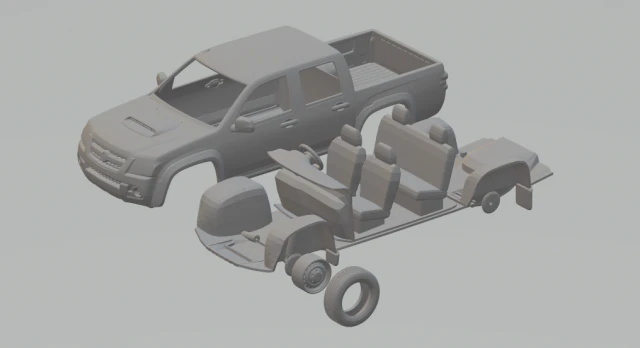 holden colorado mk1 crewcab lx 08 3D Print Model .c4d .max .obj .3ds .fbx .stl .blend 