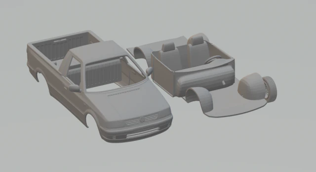volkswagen caddy 95 3D Print Model .c4d .max .obj .3ds .fbx .stl .blend 