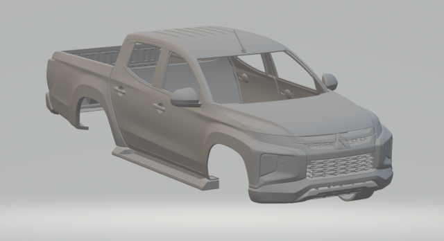 mitsubishi l200 crew cab 2019 3D Принт Модель .c4d .max .obj .3ds .fbx .stl .blend 