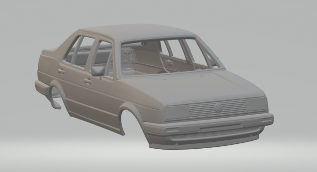 volkswagen jetta mk2 84 3Dプリントモデル .c4d .max .obj .3ds .fbx .stl .blend 