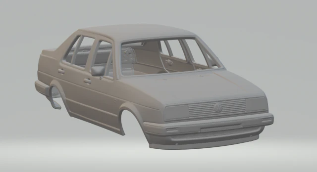 volkswagen jetta mk2 84 3D Print Model .c4d .max .obj .3ds .fbx .stl .blend