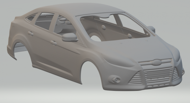 fordfocus focus sedan 3D Print Model .c4d .max .obj .3ds .fbx .stl .blend 