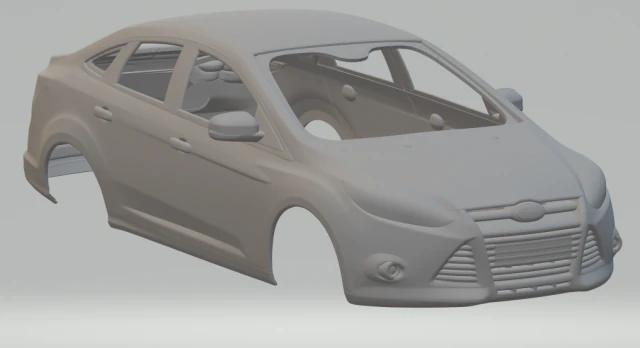 fordfocus focus sedan 3D Print Model .c4d .max .obj .3ds .fbx .stl .blend 