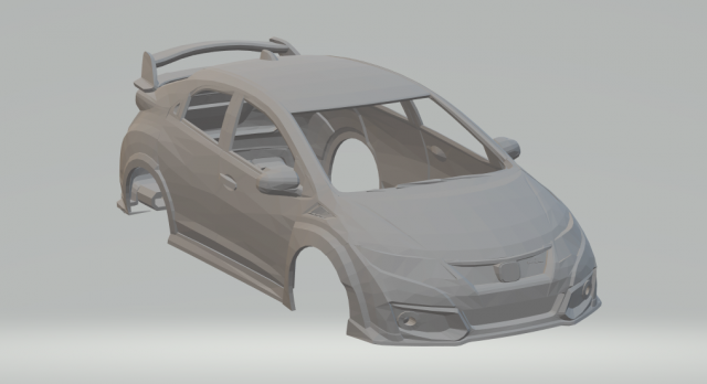 civic type r mk8 3D Print Model .c4d .max .obj .3ds .fbx .stl .blend 