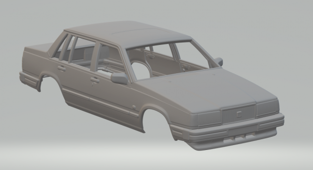 volvo 744 sedan 1985 3Dプリントモデル .c4d .max .obj .3ds .fbx .stl .blend 