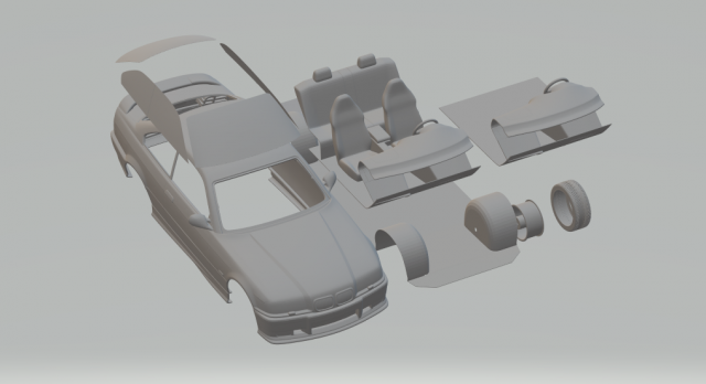 m3 e36 1992-1999 3D प्रिंट मॉडल .c4d .max .obj .3ds .fbx .stl .blend 