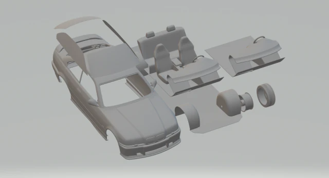 m3 e36 1992-1999 3D Print Model .c4d .max .obj .3ds .fbx .stl .blend