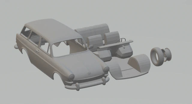 volkswagen variant type 3 65 3D Print Model .c4d .max .obj .3ds .fbx .stl .blend