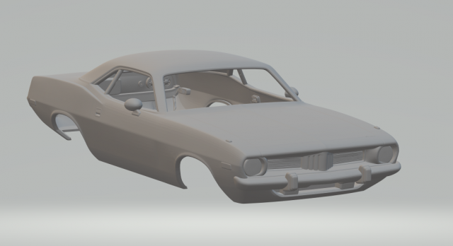 plymouth barracuda hardtop 1974 3Dプリントモデル .c4d .max .obj .3ds .fbx .stl .blend 