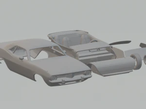 plymouth barracuda com capota r&iacute;gida 1974 Modelo de Impressão 3D