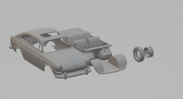 volkswagen type 3 fastback Model Cetak 3D .c4d .max .obj .3ds .fbx .stl .blend 