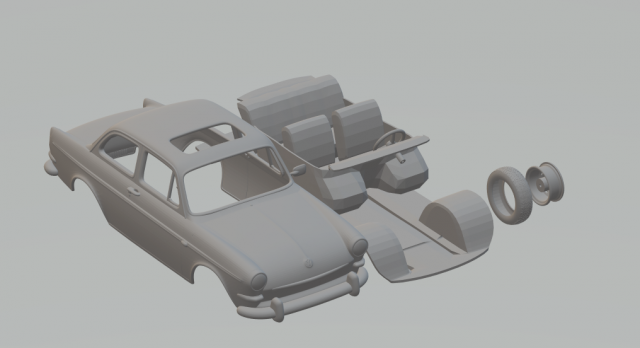 volkswagen type 3 sedan 3D 打印模型 .c4d .max .obj .3ds .fbx .stl .blend 