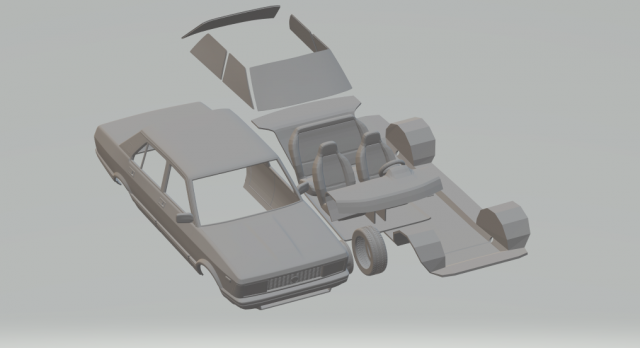 fiat argenta 1981 kit 3D प्रिंट मॉडल .c4d .max .obj .3ds .fbx .stl .blend 
