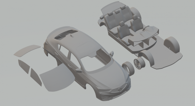 acura ilx a-spec 2019 3Dプリントモデル .c4d .max .obj .3ds .fbx .stl .blend 
