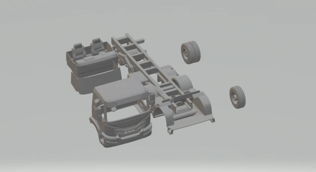 iveco x-way chassis 8x4 truck 2020 3D Print Model .c4d .max .obj .3ds .fbx .stl .blend 