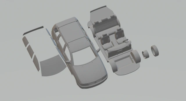 volkswagen polo variant 97 3D Print Model .c4d .max .obj .3ds .fbx .stl .blend