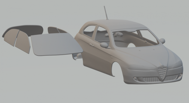 alfa romeo 147 3doors 3D Baskı Modeli .c4d .max .obj .3ds .fbx .stl .blend 