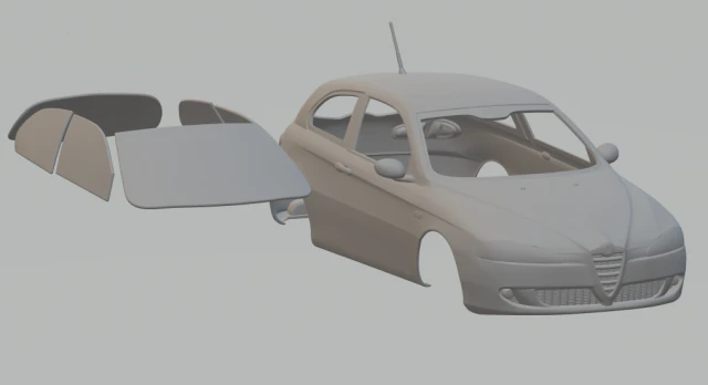 alfa romeo 147 3doors 3D Print Model .c4d .max .obj .3ds .fbx .stl .blend 