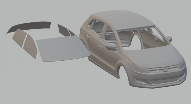 vw polo hacth 5doors 3D-Druckmodell .c4d .max .obj .3ds .fbx .stl .blend 