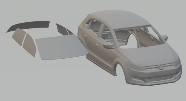 vw polo hacth 5doors 3D Print Model .c4d .max .obj .3ds .fbx .stl .blend 