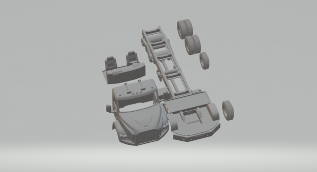autocar dc-64 tractor truck 4axle 2019 3Dプリントモデル .c4d .max .obj .3ds .fbx .stl .blend 