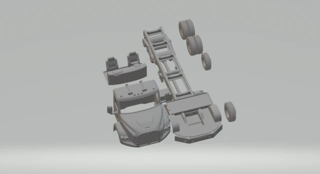 autocar dc-64 tractor truck 4axle 2019 3D Print Model .c4d .max .obj .3ds .fbx .stl .blend