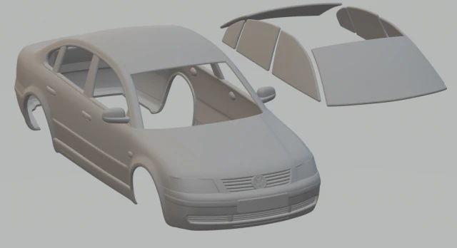 volkswagen passat 97 3D Print Model .c4d .max .obj .3ds .fbx .stl .blend 