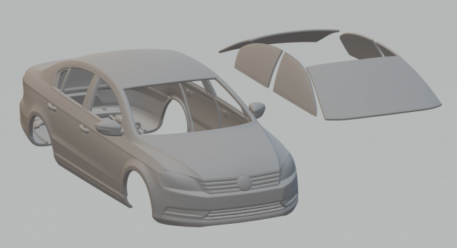 volkswagen passat 3D Print Model .c4d .max .obj .3ds .fbx .stl .blend 