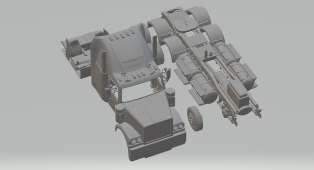western star 4800 3D Print Model .c4d .max .obj .3ds .fbx .stl .blend 