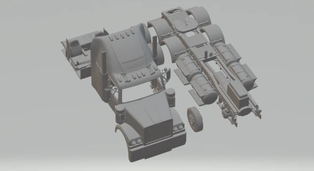 western star 4800 3D Print Model .c4d .max .obj .3ds .fbx .stl .blend 