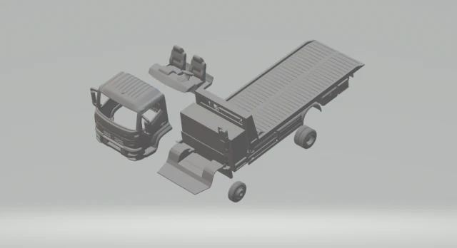 renault d 75 truck 3D Print Model .c4d .max .obj .3ds .fbx .stl .blend 