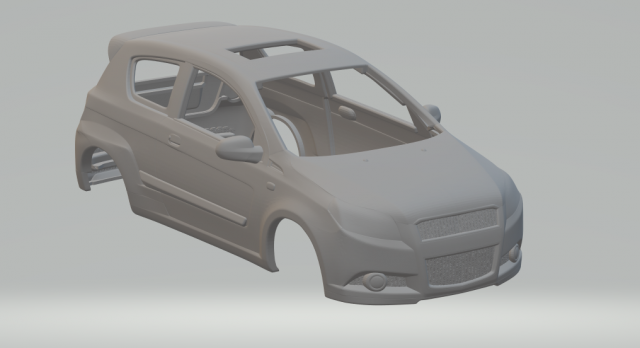 chevrolet aveo 3door 2009 3D Print Model .c4d .max .obj .3ds .fbx .stl .blend
