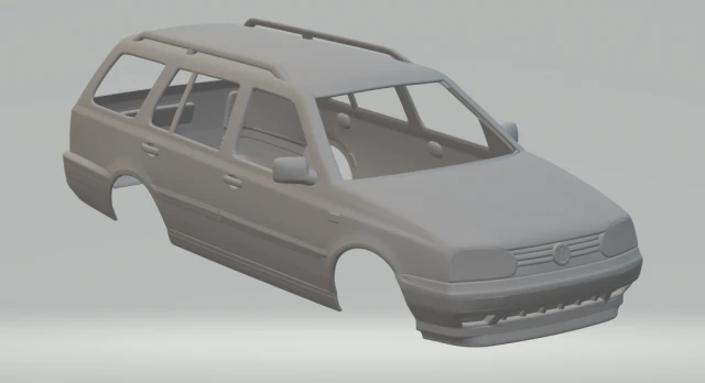 volkswagen golf mk3 variant 3D Print Model .c4d .max .obj .3ds .fbx .stl .blend 