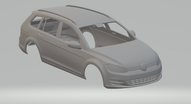 volkswagen golf mk7 variant 3D 打印模型 .c4d .max .obj .3ds .fbx .stl .blend 