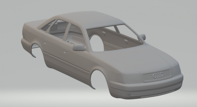 audi 100 c4 1991 3D-printmodel .c4d .max .obj .3ds .fbx .stl .blend 