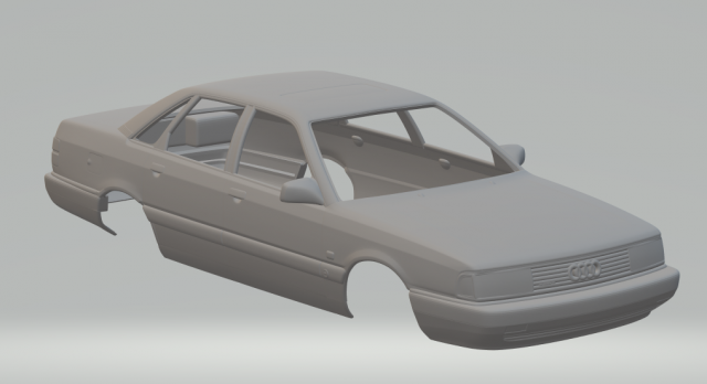 audi 200 sedan 1983 3D Print Model .c4d .max .obj .3ds .fbx .stl .blend 