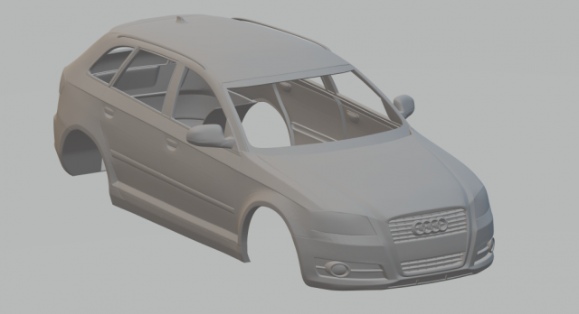 audi a3 sportback 3D 打印模型 .c4d .max .obj .3ds .fbx .stl .blend 