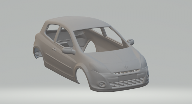 renault clio hatch 3D 프린트 모델 .c4d .max .obj .3ds .fbx .stl .blend 